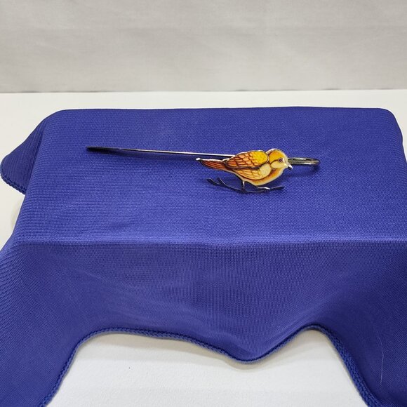 Bird-Themed Bookmark & Brooch Enamel Accents Sparrow Perfect Gift Vintage RARE - Picture 5 of 9